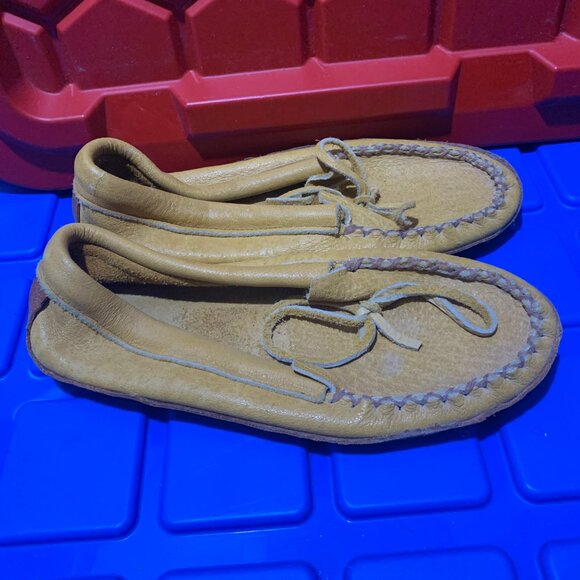 VINTAGE HIDES IN HAND LEATHER HOUSE SHOES SIZE 10 - Picture 4 of 10